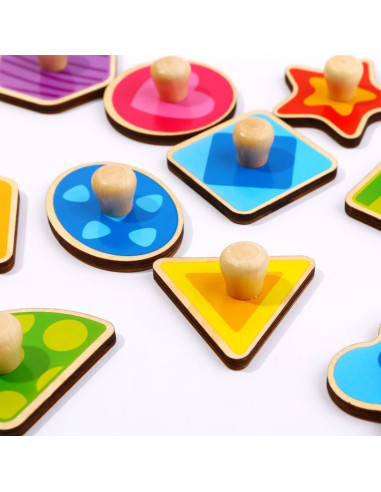 TOOKY TOY Puzzle Montessori Shape Learning Puzzle with Pushpins