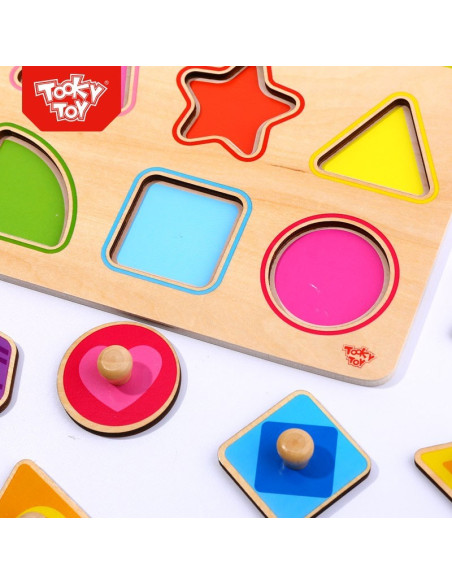 TOOKY TOY Puzzle Montessori Shape Learning Puzzle with Pushpins