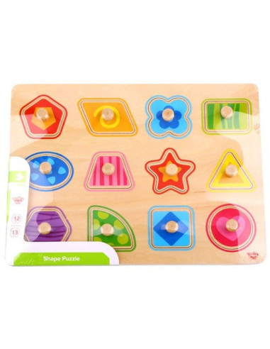 Развивающий пазл TOOKY TOY «Формы» по методике Монтессори с кнопками-штифтами