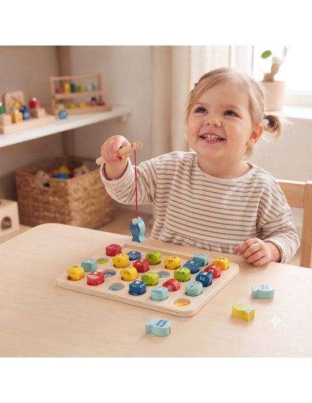 Tooky Toy Wooden Game Fishing Learning Letters 29 pcs.