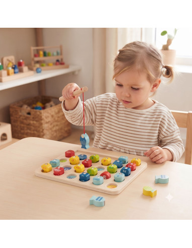 Tooky Toy Wooden Game Fishing Learning Letters 29 pcs.