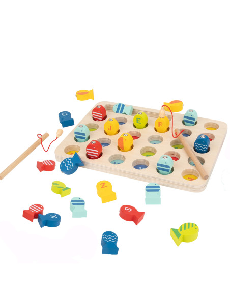 Tooky Toy Wooden Game Fishing Learning Letters 29 pcs.