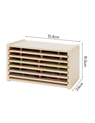 VIGA Wooden Puzzle with Handles and Shelf 7 pcs.