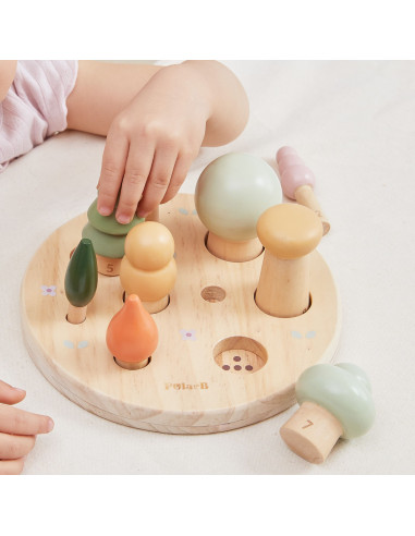 VIGA POLARB Wooden Puzzle Sorter Forest Trees Learning Counting 1-9 18+ VIGA POLARB