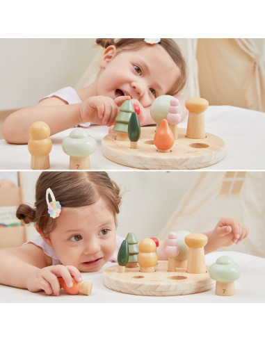 VIGA POLARB Wooden Puzzle Sorter Forest Trees Learning Counting 1-9 18+ VIGA POLARB