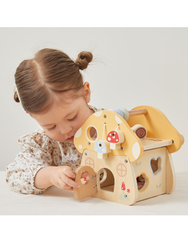 VIGA Wooden Mushroom Activity Sorter Maze Mirror 18M+
