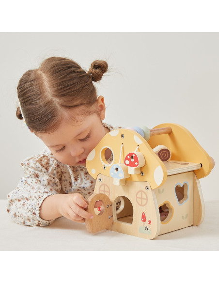 VIGA Wooden Mushroom Activity Sorter Maze Mirror 18M+