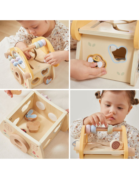 VIGA Wooden Mushroom Activity Sorter Maze Mirror 18M+