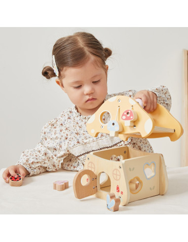 VIGA Wooden Mushroom Activity Sorter Maze Mirror 18M+