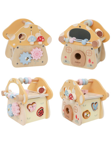 VIGA Wooden Mushroom Activity Sorter Maze Mirror 18M+