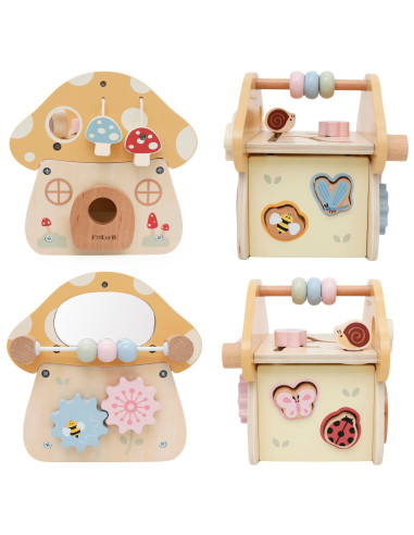 VIGA Wooden Mushroom Activity Sorter Maze Mirror 18M+