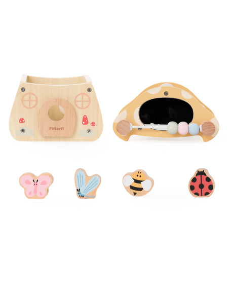 VIGA Wooden Mushroom Activity Sorter Maze Mirror 18M+