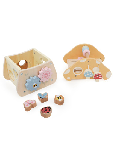 VIGA Wooden Mushroom Activity Sorter Maze Mirror 18M+