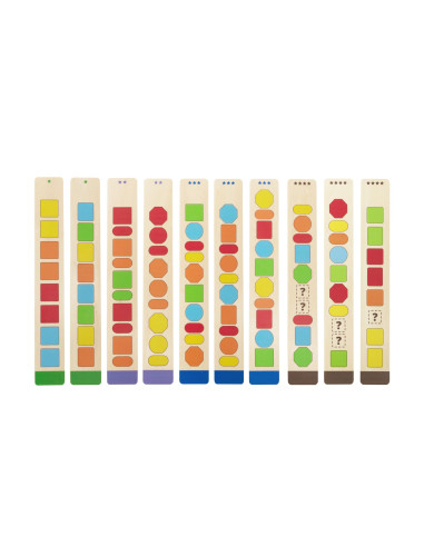 VIGA Wooden Beads for Stringing Sequencing Patterns 64 pcs 3+