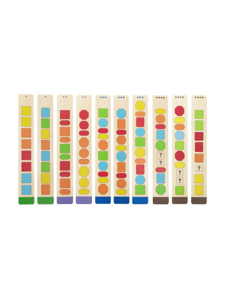VIGA Wooden Beads for Stringing Sequencing Patterns 64 pcs 3+