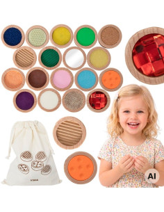VIGA Sensory Touch Memory Blocks 36 pcs 18 Textures For Children 3+
