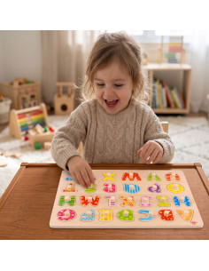 TOOKY TOY Puzzle Montessori Alphabet Puzzle with Pins 2