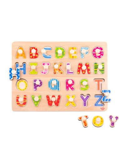 TOOKY TOY Puzzle Montessori Alphabet Puzzle with Pins