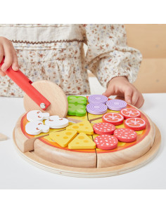 VIGA Wooden Pizza Slicer Kitchen Set 27 Pieces for Children 18M+ 2