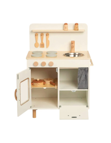 TOOKY TOY Wooden Beige Kitchen with Accessories
