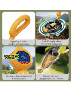 WOOPIE metalo detektorius vaikams su kastuvėliu lobiams ieškoti 2