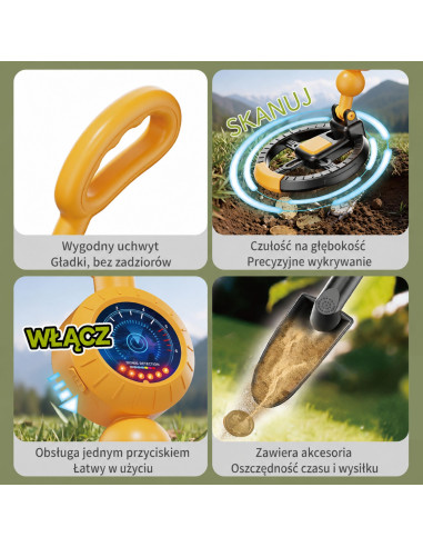 WOOPIE metalo detektorius vaikams su kastuvėliu lobiams ieškoti