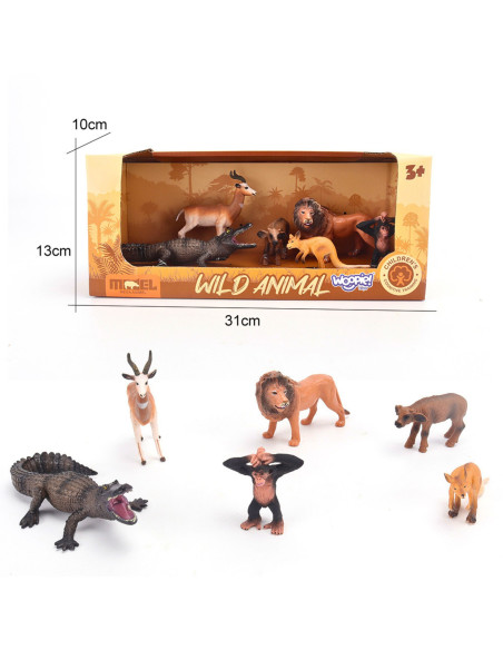 WOOPIE Safari Wild Animal Figures Set 6 pcs.