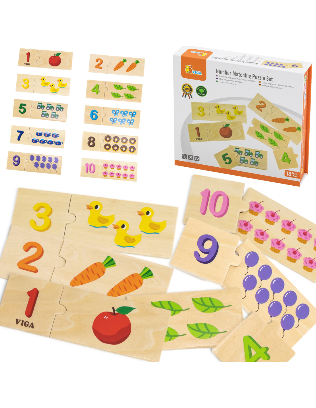 Medinė Montessori dėlionė